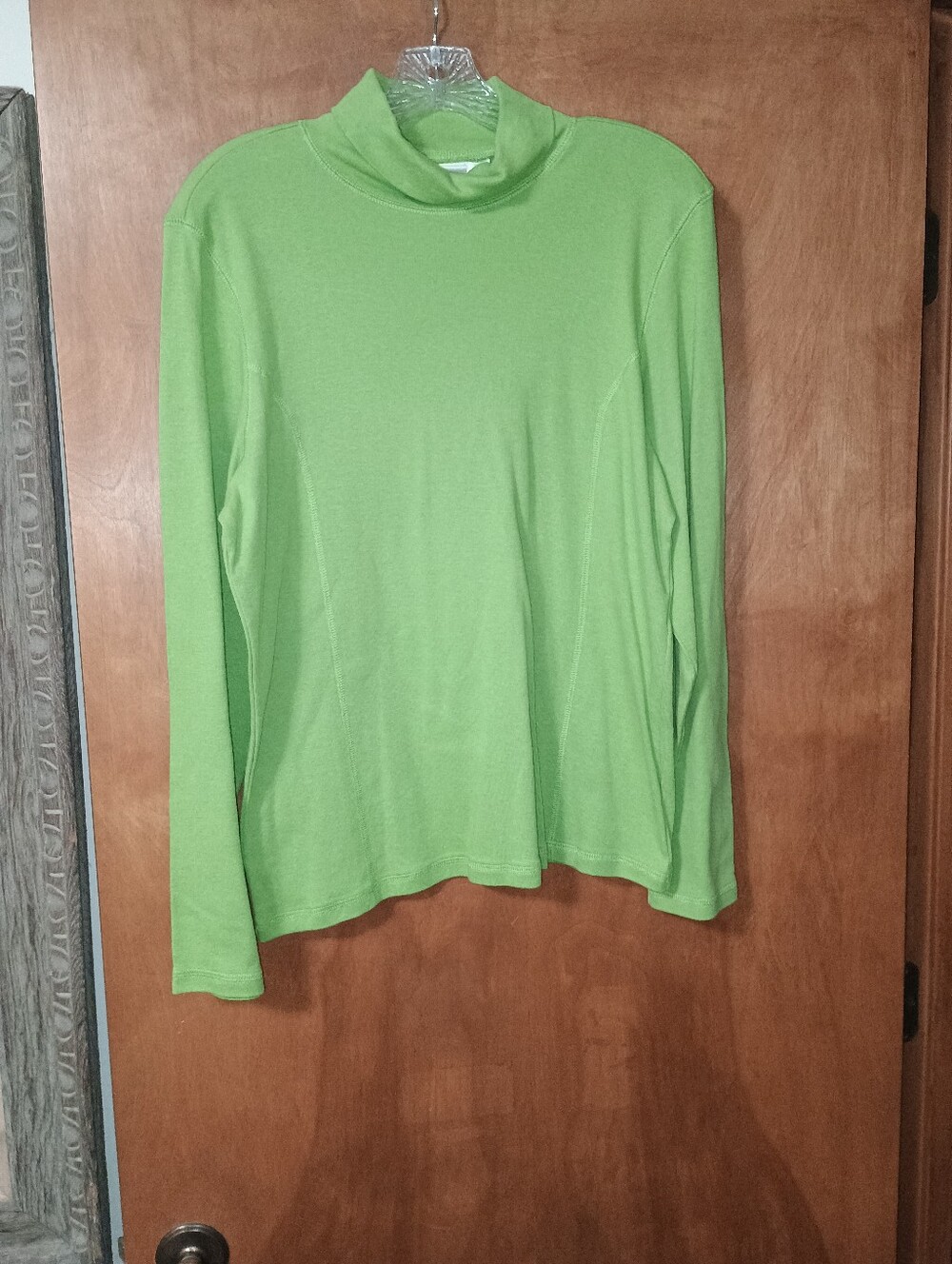 Liz Claiborne Lime Green Turtleneck Sweater XL Vibrant Interesting Structure